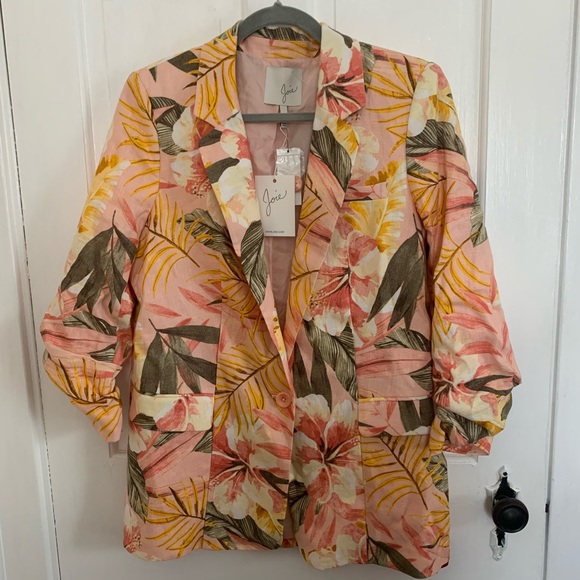 Joie Pink Tropical Print "Kishina B" Blazer - Picture 6 of 14